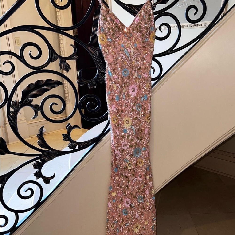 Floral Sherri Hill fully beaded dress. NWT, $250. Priced to sell fast!